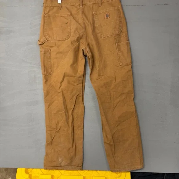 Carhartt Mens Duck Canvas Carpenter Pants Brown 38x32 B11 Dungaree Fit Workwear - Picture 3 of 5